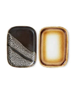 HK Living 70S Ceramics Small Tray Set Of 2 Mojave