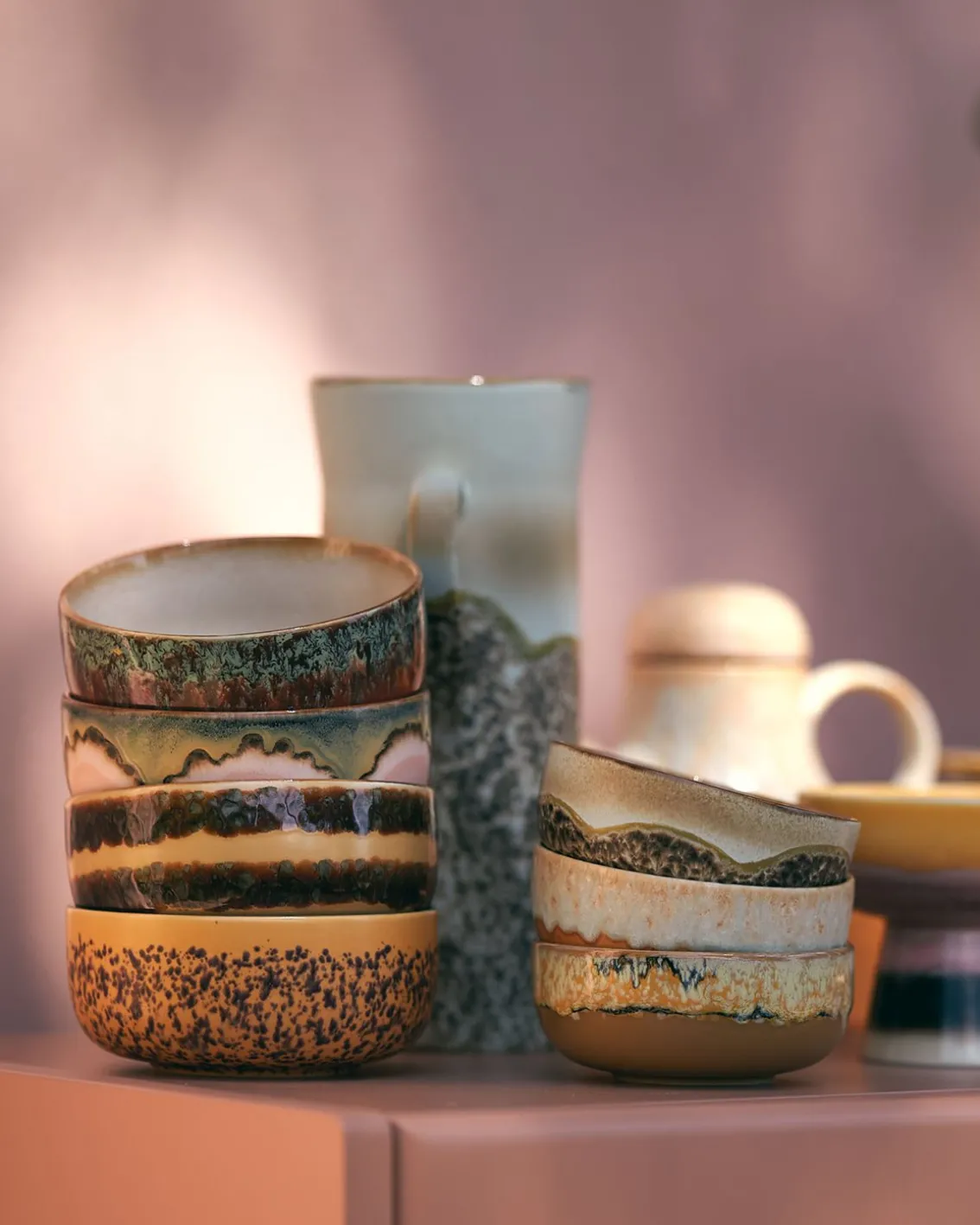 HK Living 70S Ceramics Tapas Bowls Set Of 4 Drift