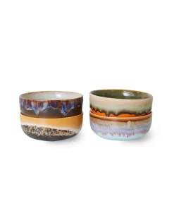 HK Living 70S Ceramics Tapas Bowls Set Of 4 Crystal