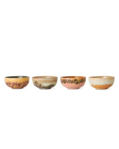 HK Living 70S Ceramics Xs Bowls Set Of 4 Marine