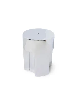 HK Living Stoneware Side Table Chrome