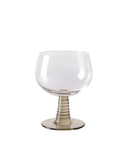 HK Living Swirl Wine Glass Low Green