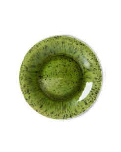 HK Living The Emeralds Ceramic Dinner Plate Set Of 2 Spotted Green