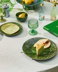 HK Living The Emeralds Ceramic Dinner Plate Set Of 2 Spotted Green