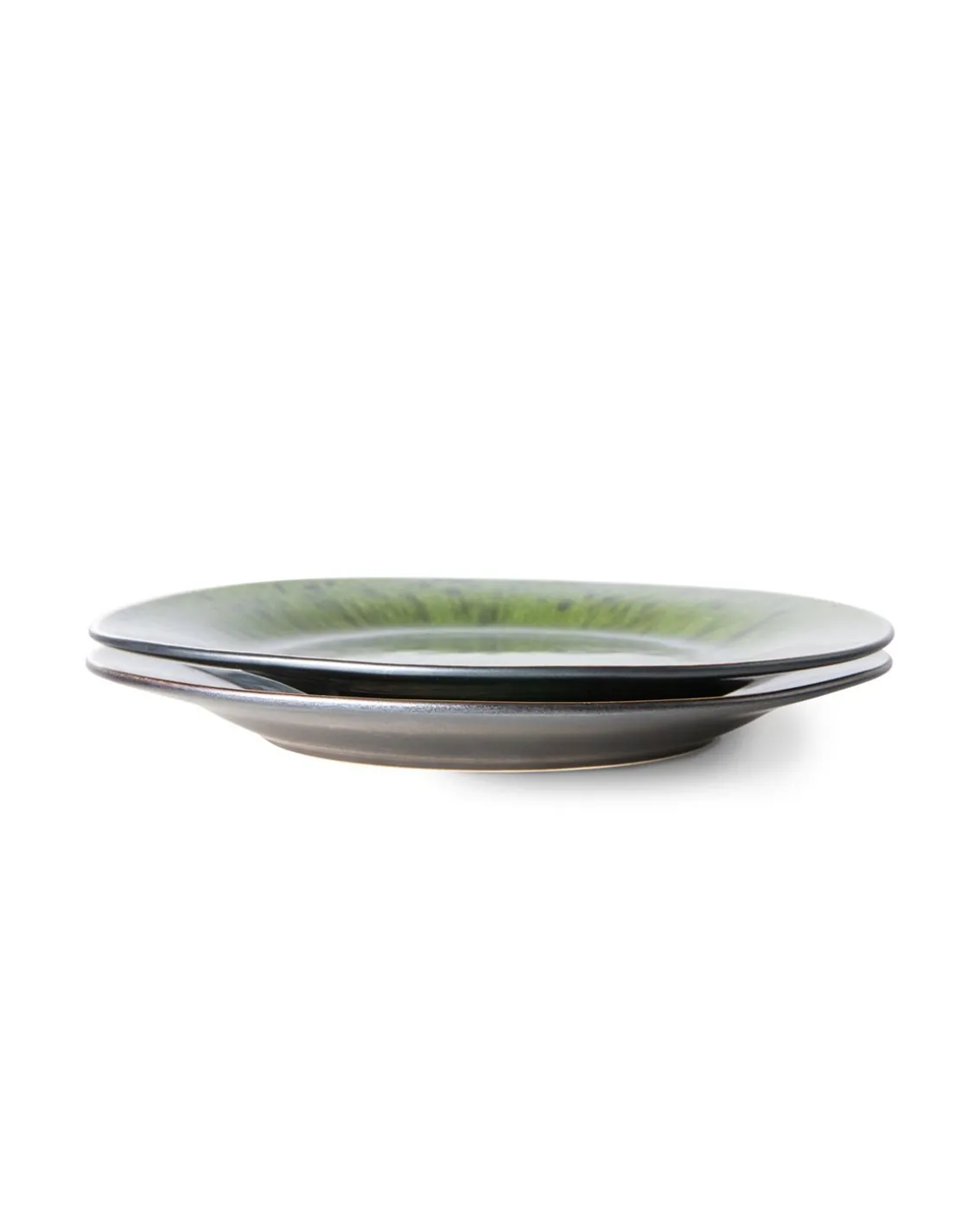 HK Living The Emeralds Ceramic Dinner Plate Set Of 2 Spotted Green