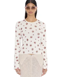 Holzweiler Babba Pointelle Long Sleeve Ecru