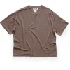 HOPE Boxy Roll Tee Plum Grey Hemp
