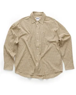 HOPE Room Shirt Beige Check Voile