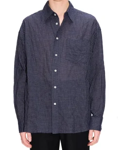 HOPE Room Shirt Blue Micro Check