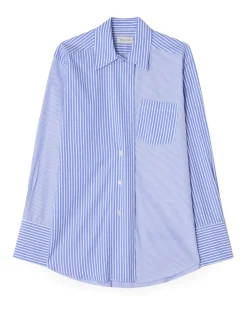 House of Dagmar Asymmetric Shirt Blue Stripe