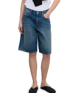 House of Dagmar Baggy Fit Shorts Vintage Blue