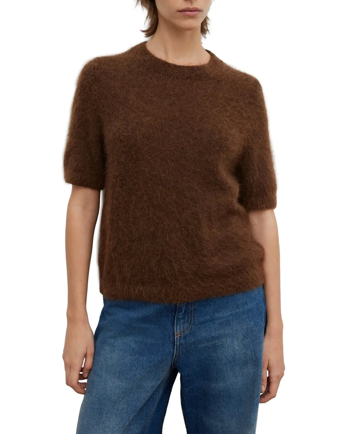House of Dagmar Brushed Alpaca Top Tobacco Brown