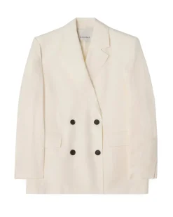 House of Dagmar Classic Linen Blazer White