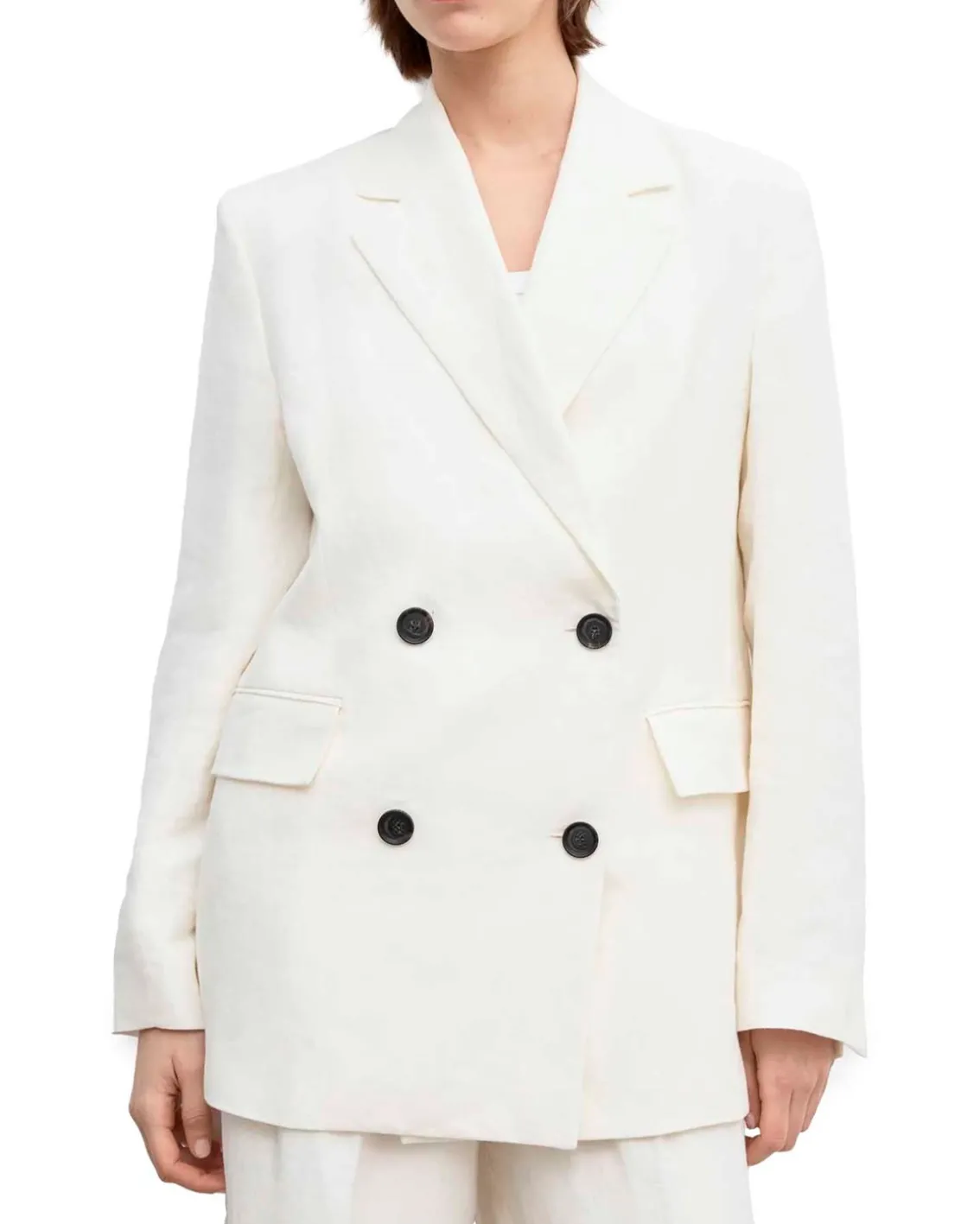 House of Dagmar Classic Linen Blazer White