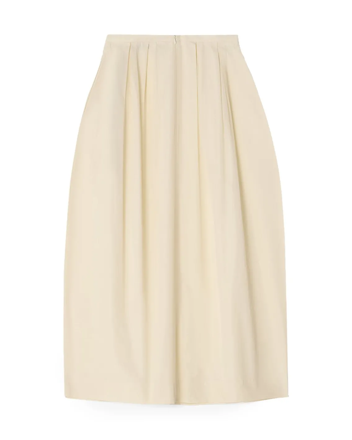 House of Dagmar Curved Pleated Skirt Cream White