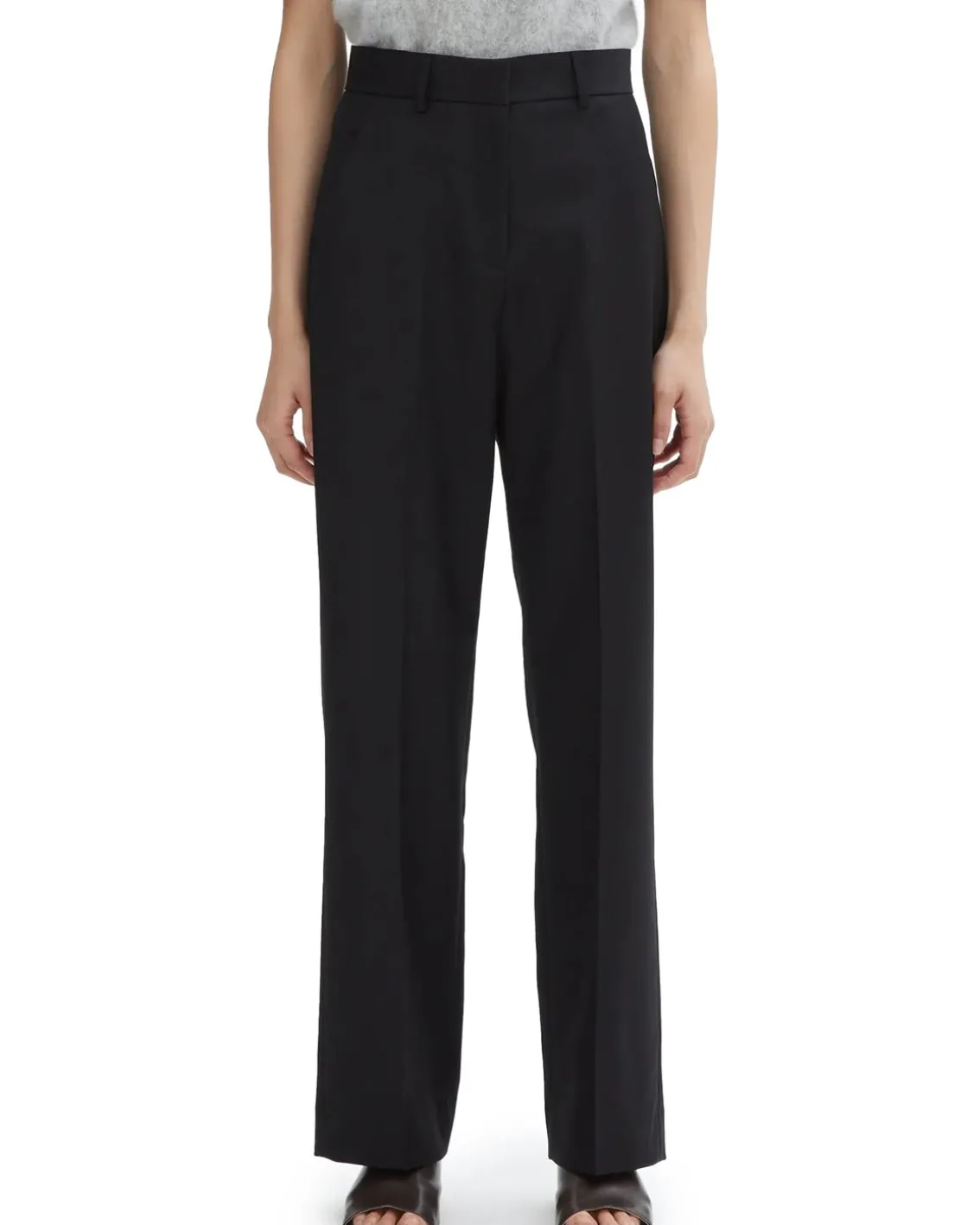 House of Dagmar High Waist Wool Pant Black