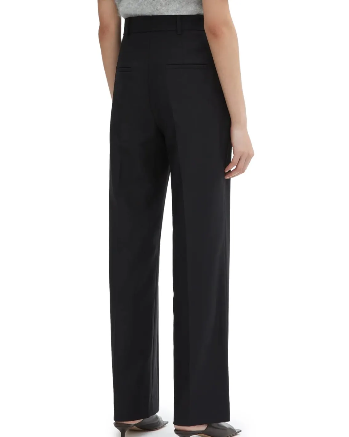 House of Dagmar High Waist Wool Pant Black