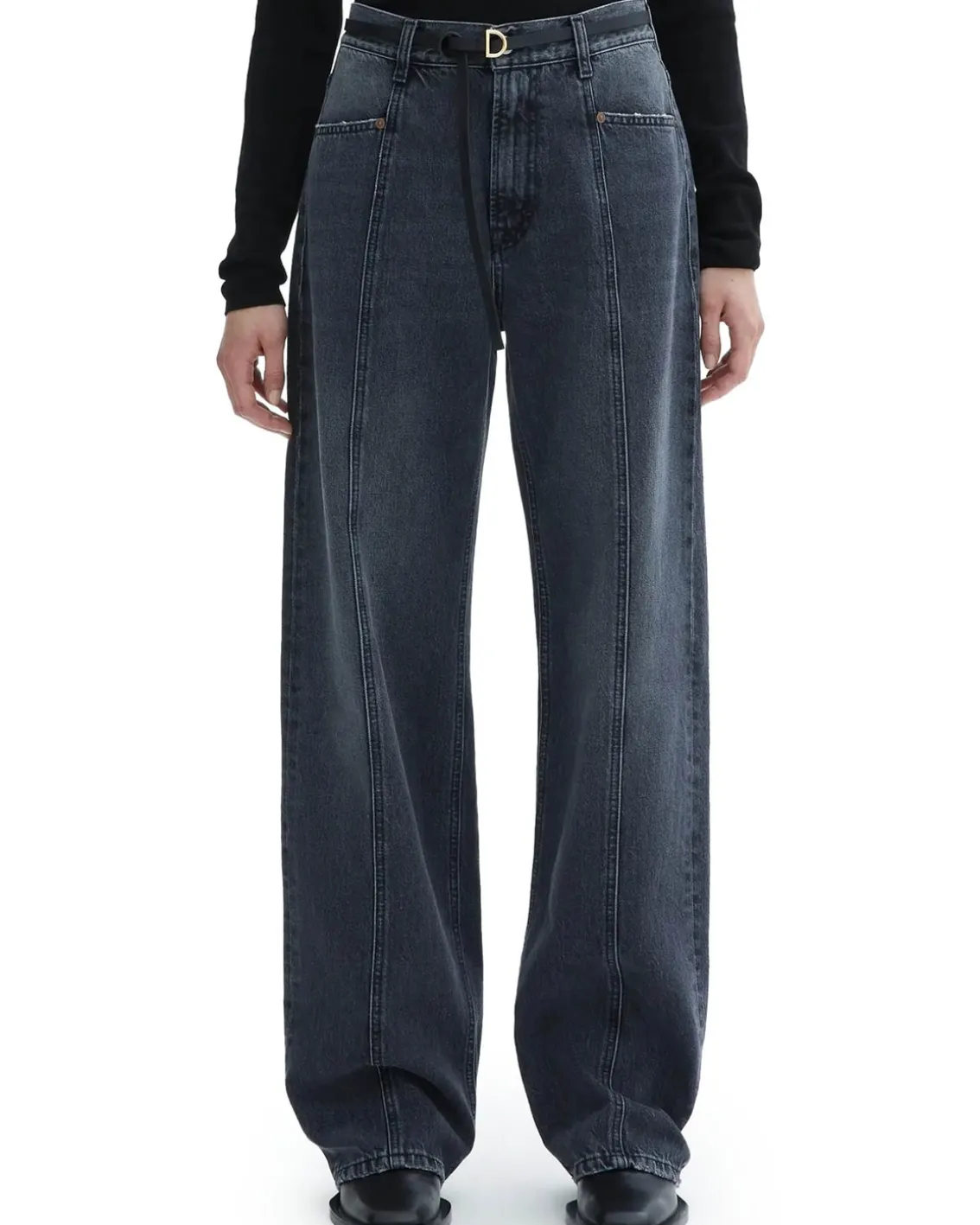 House of Dagmar Loose Fit Denim Dark Grey