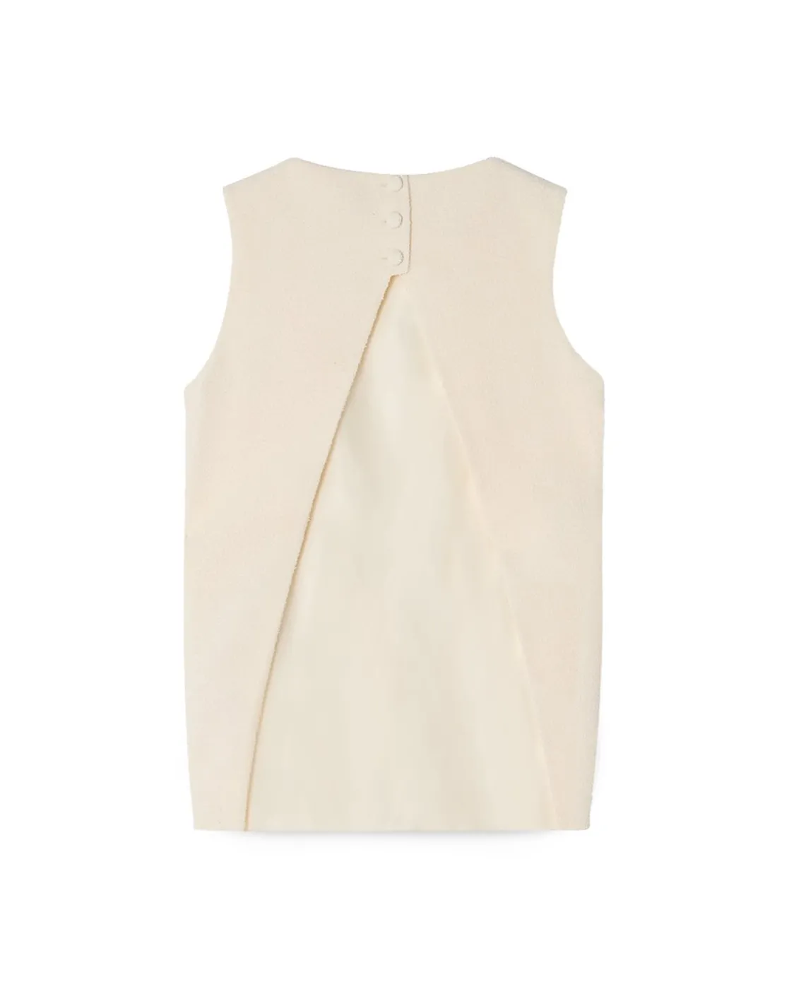 House of Dagmar Open Back Bouclé Top Cream White