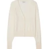House of Dagmar Pointelle Cardigan Ivory White
