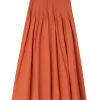 House of Dagmar Poplin Maxi Skirt Orange Rust