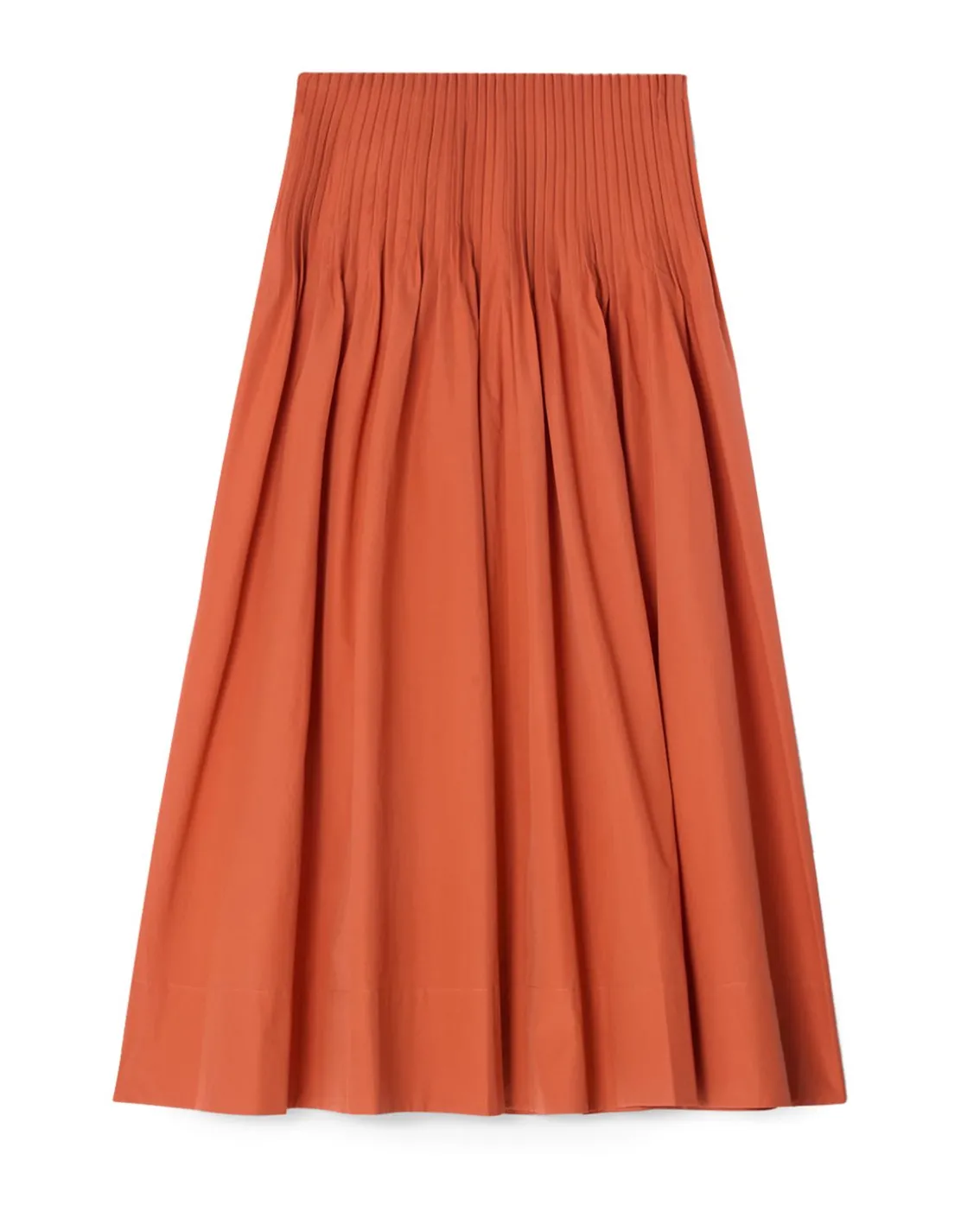House of Dagmar Poplin Maxi Skirt Orange Rust