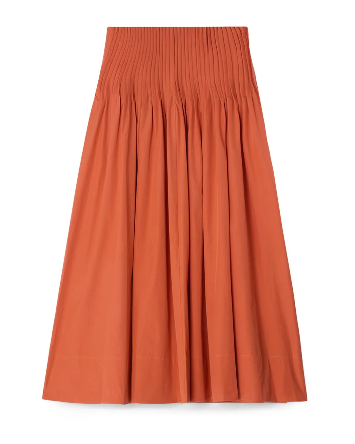 House of Dagmar Poplin Maxi Skirt Orange Rust