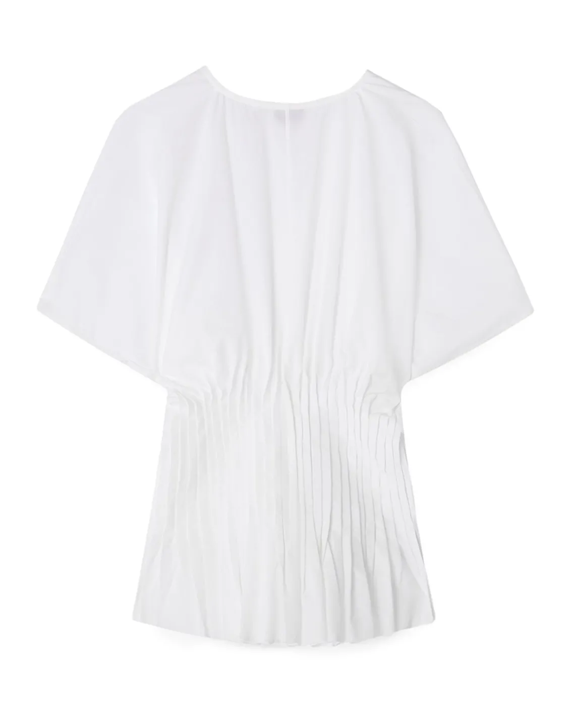 House of Dagmar Poplin V-Neck Top White
