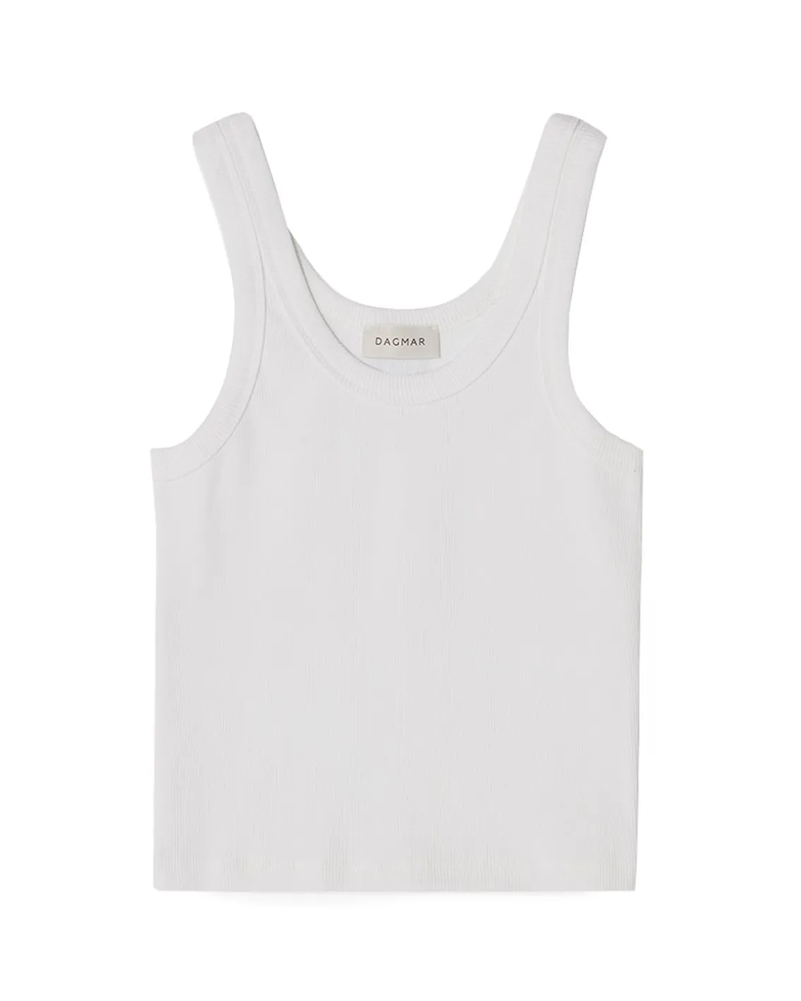 House of Dagmar Ribbed Tank Top White