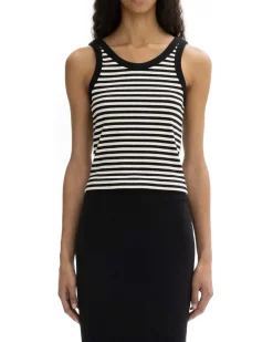 House of Dagmar Ribbed Tank Top Black White