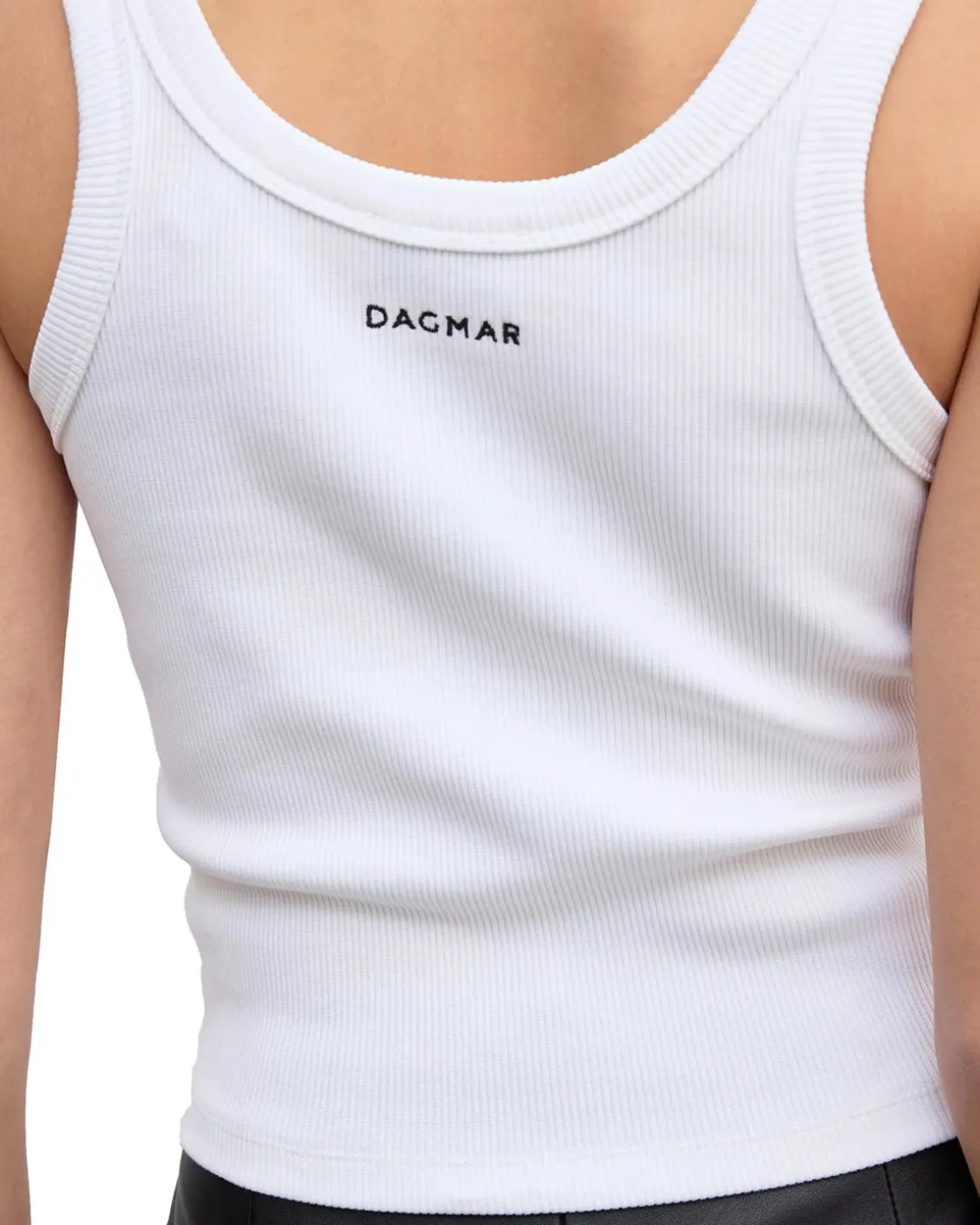 House of Dagmar Ribbed Tank Top White