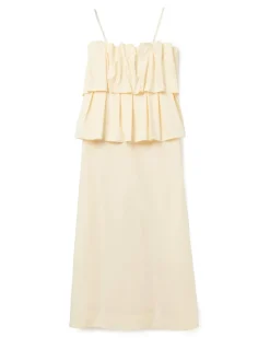 House of Dagmar Sculpted Strap Dress Cream White