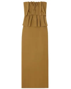 House of Dagmar Sculpted Slim Dress Dull Gold