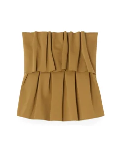 House of Dagmar Sculpted Tube Top Dull Gold