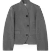 House of Dagmar Short Curved Jacket Grey Melange