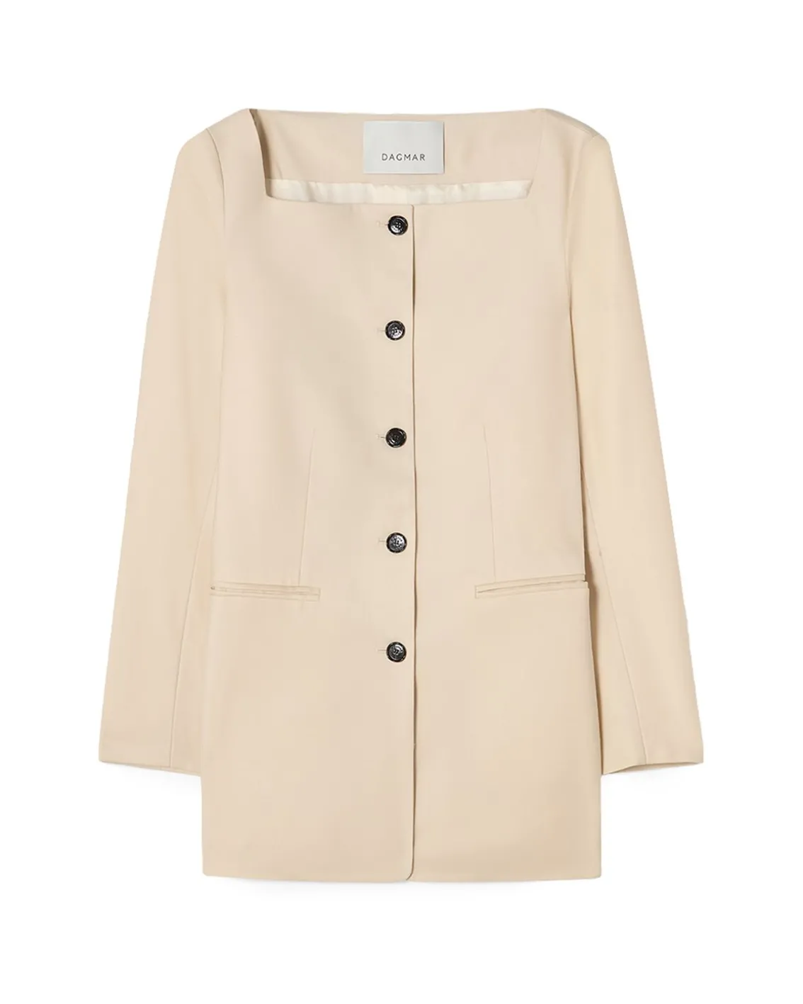 House of Dagmar Square Neck Blazer Sand Beige