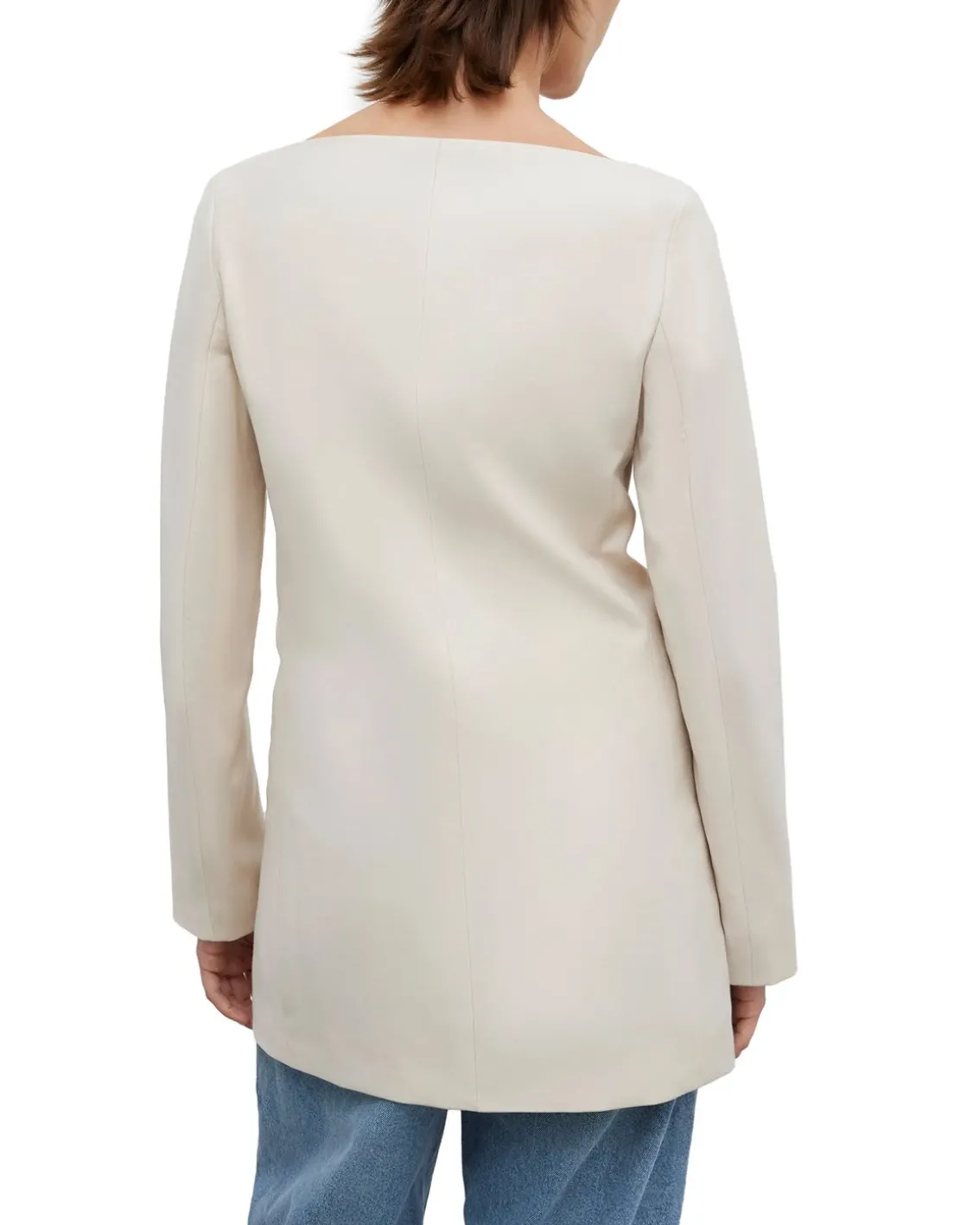 House of Dagmar Square Neck Blazer Sand Beige
