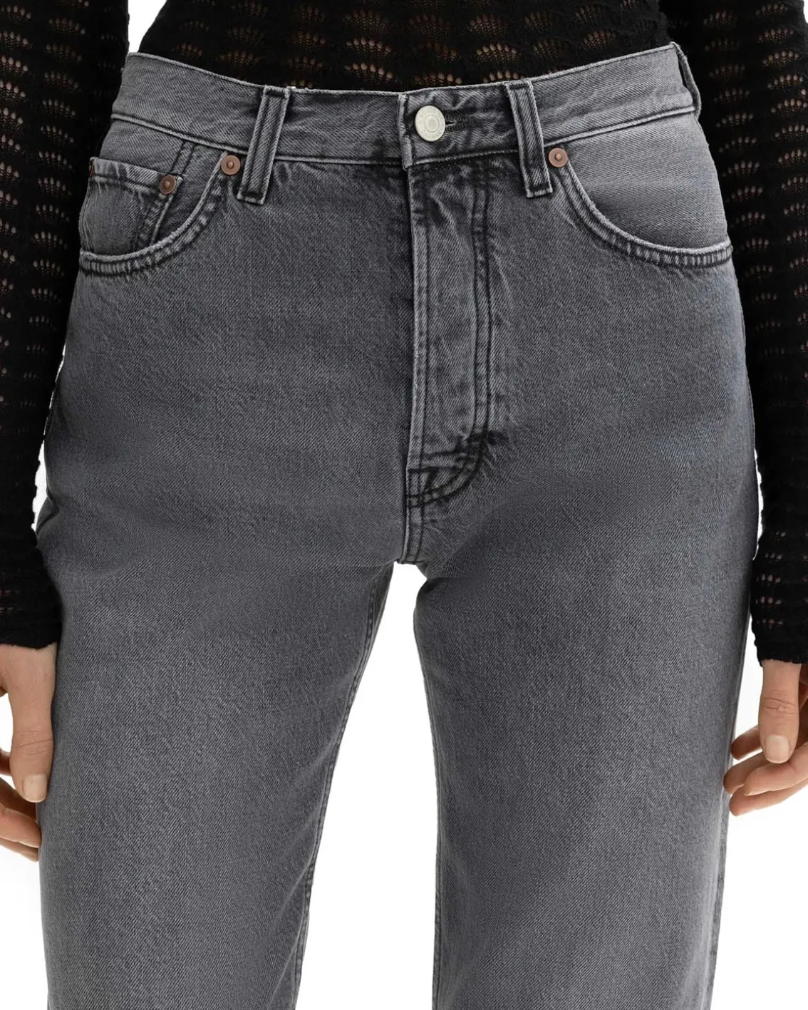 House of Dagmar Straight Leg Denim Light Grey