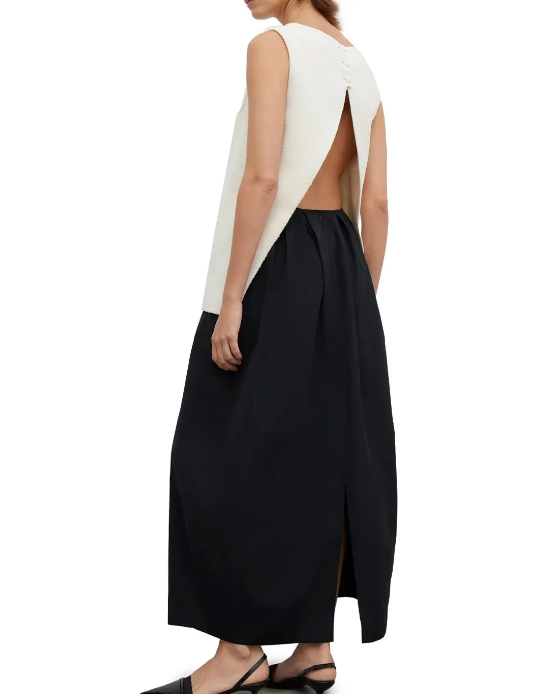 House of Dagmar Two Tone Dress Cream White Black