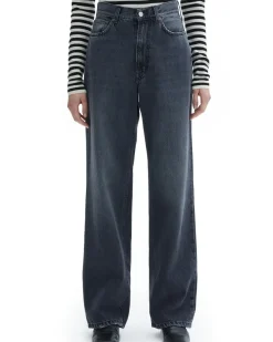 House of Dagmar Wide Leg Denim Dark Grey