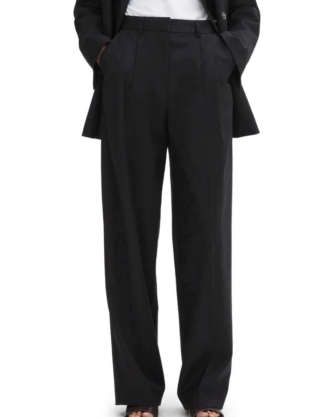 House of Dagmar Wide Leg Suit Trousers Black