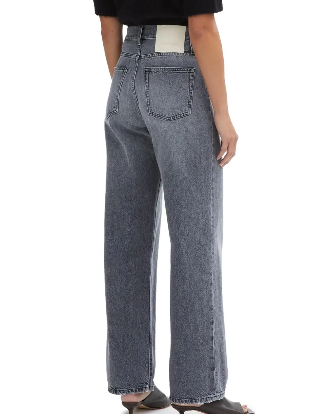 House of Dagmar Wide Leg Denim Light Grey