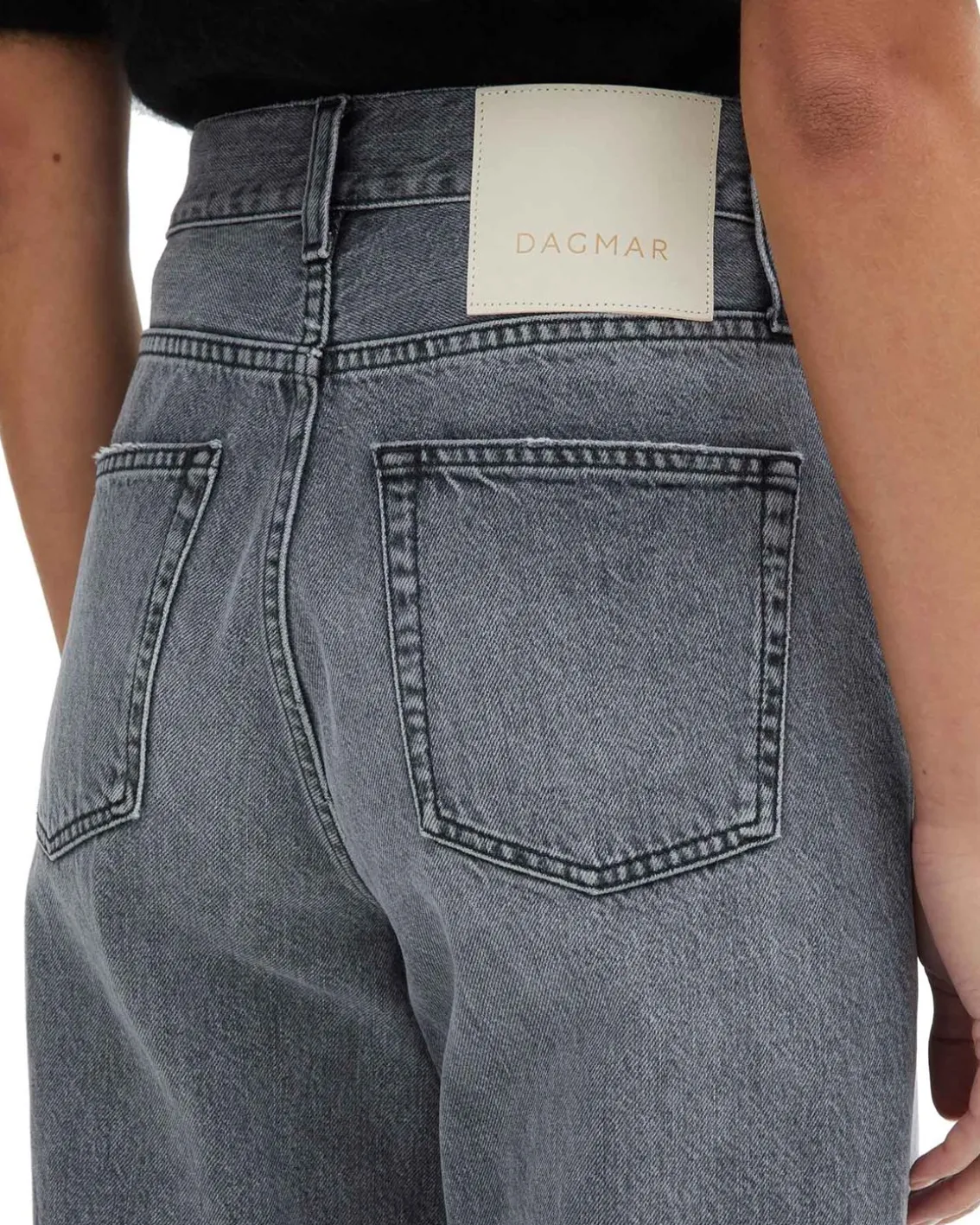 House of Dagmar Wide Leg Denim Light Grey