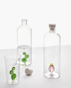 Ichendorf Bottle Cactus Green White Dots Clear