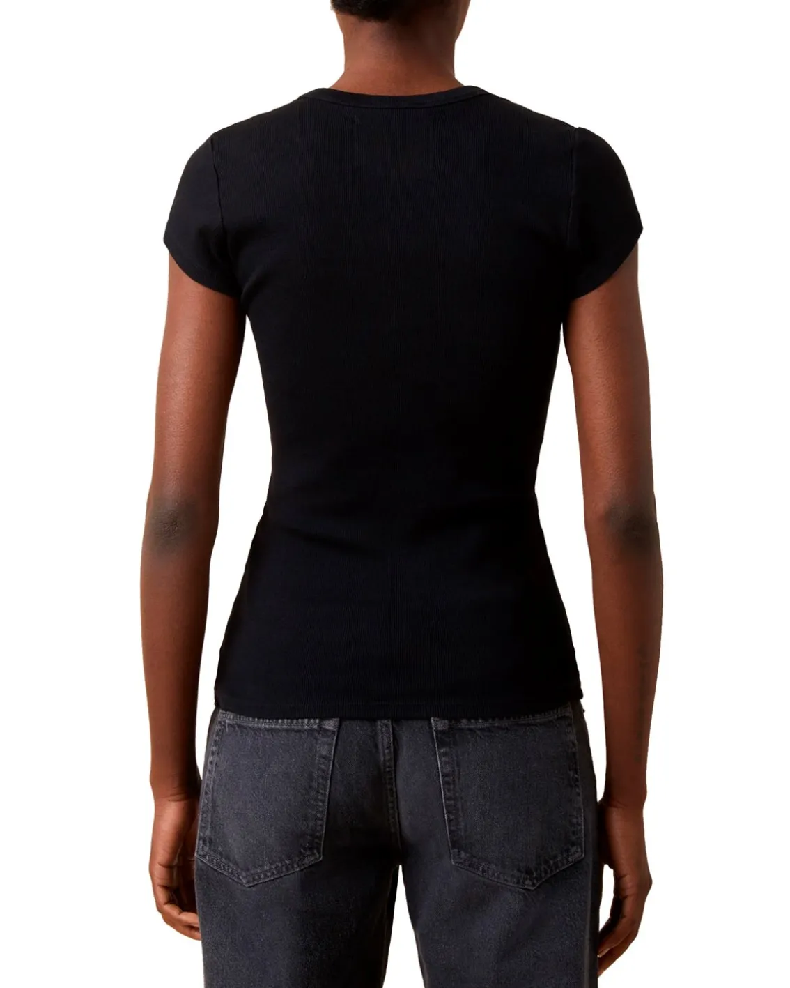 Jeanerica Valeria Rib Tee Black