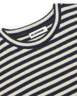 Jil Sander+ Boiled Wool Crew Neck Sweater Marinière