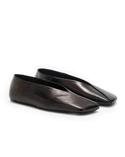 Jil Sander Leather Ballerinas Black