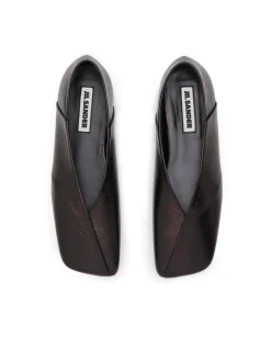 Jil Sander Leather Ballerinas Black