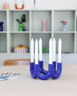 &Klevering Churros Candle Holder Blue