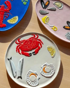 &Klevering Crab Platter Multicolor